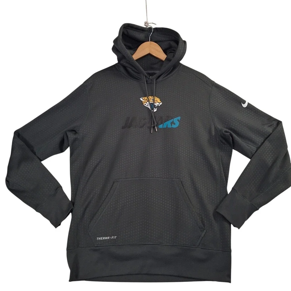 Nike Jacksonville Jaguars Hoodie Mens Large Charcoal Gray Therma-FIT Pullover